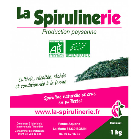 Acheter Spiruline Bio en paillettes produite en France en Bretagne et Vendée qualité garantie