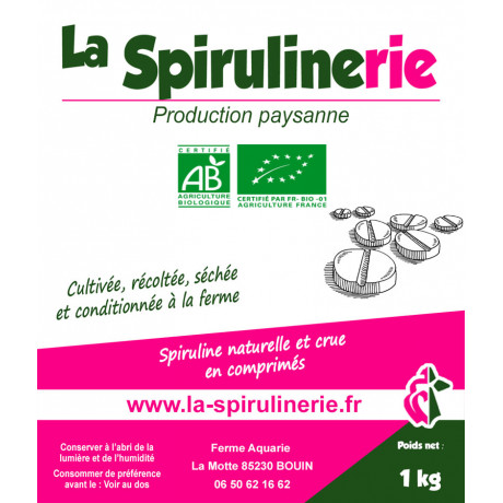 Acheter Spiruline Bio produite en France Bretagne et Vendée comprimés de qualité garantie