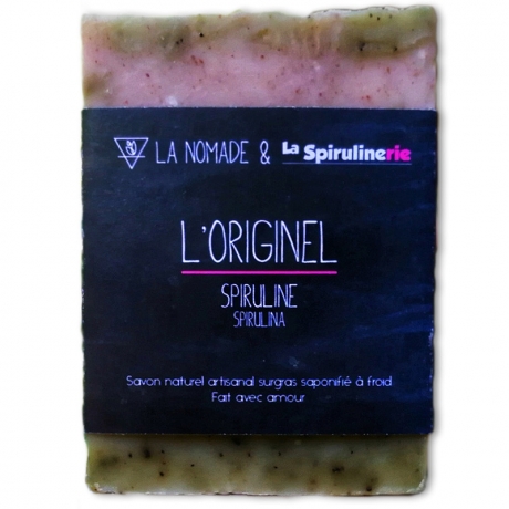 Savon naturel surgras fabriqué artisanalement en France, saponifié à froid à la spiruline Bio de Vendée