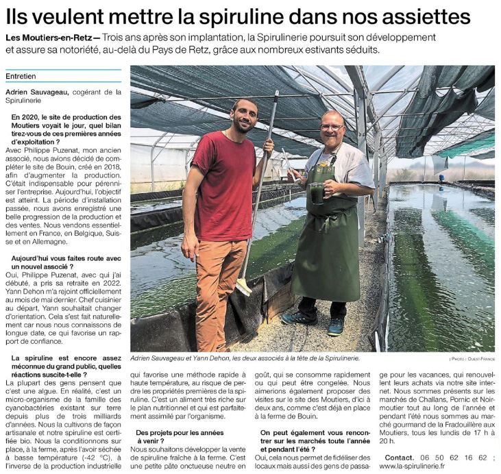 une entreprise française qui cultive de la spiruline de manière artisanale et certifiée bio