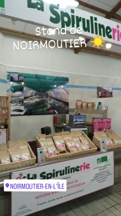 Acheter Spiruline française Bio aux Halles de Noirmoutier en l'île et sur les marchés Vendée Bretagne