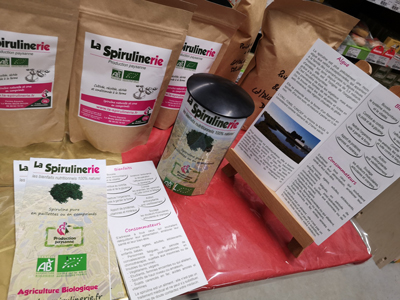 Notre spiruline Bio acheter sur les marchés, et toute l'année sur Pornic, Challans et Noirmoutier